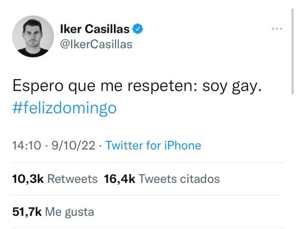 Soy gay Iker Casillas sorprende con polémico tuit y luego lo borra