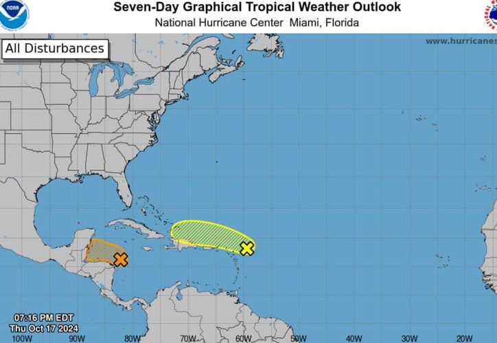 Vigilan zona de baja presión en el mar Caribe prevén lluvias en