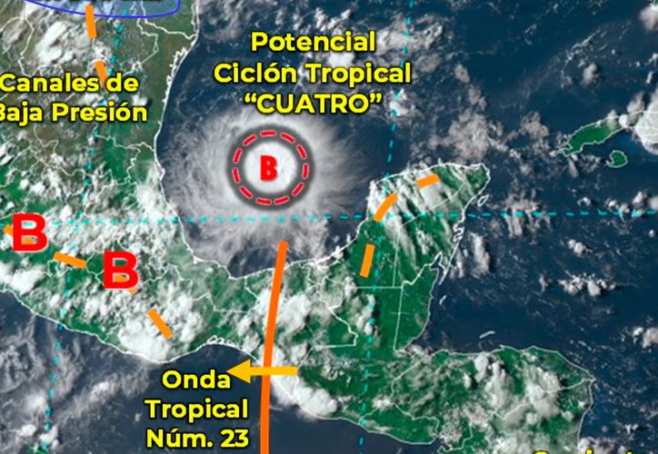 Se forma potencial ciclón tropical 4 en el Golfo de México