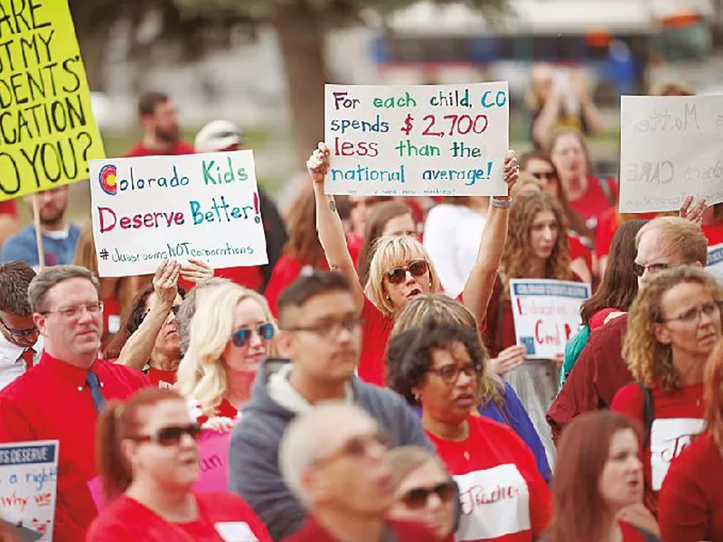 Teachers plan on rallying at the state Capitol in Denver on Monday. (AP)