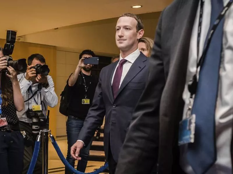 Facebook CEO Mark Zuckerberg leaves the EU Parliament in Brussels on Tuesday.