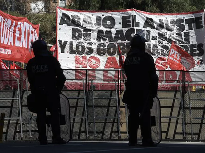 Protesters during demonstration against International Monetary Fund. (AP)