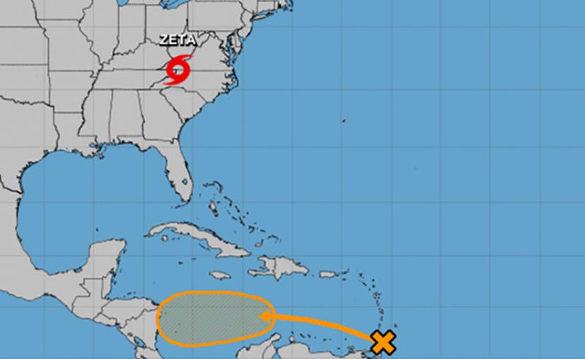 En naranja se puede apreciar la zona de Baja Presión. (NOAA)