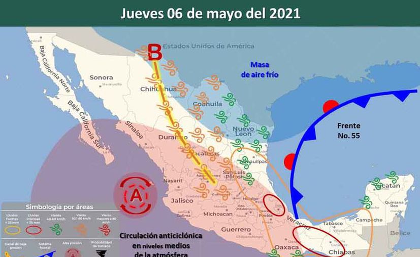 Clima Cancún Quintana Roo 6 de mayo de 2021 (Conagua)