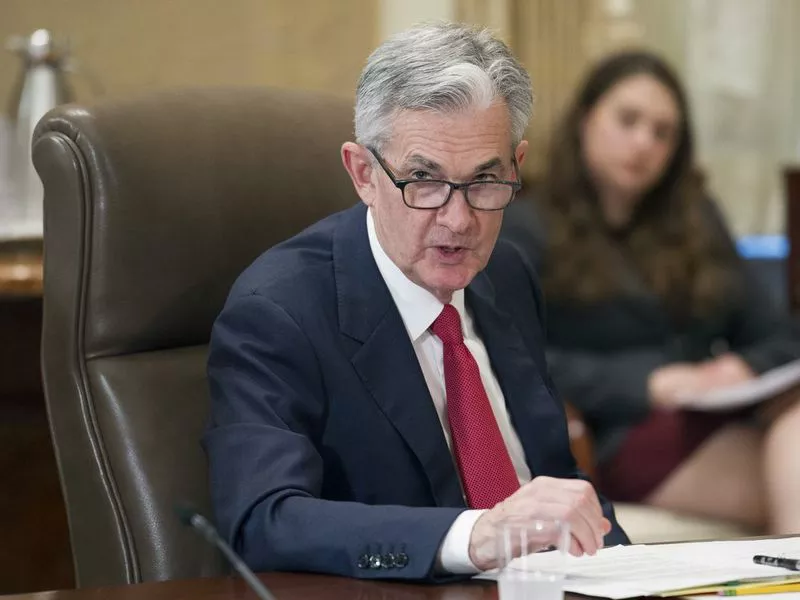 Federal Reserve Board Chairman Jerome Powell chairs an open meeting
in Washington.
