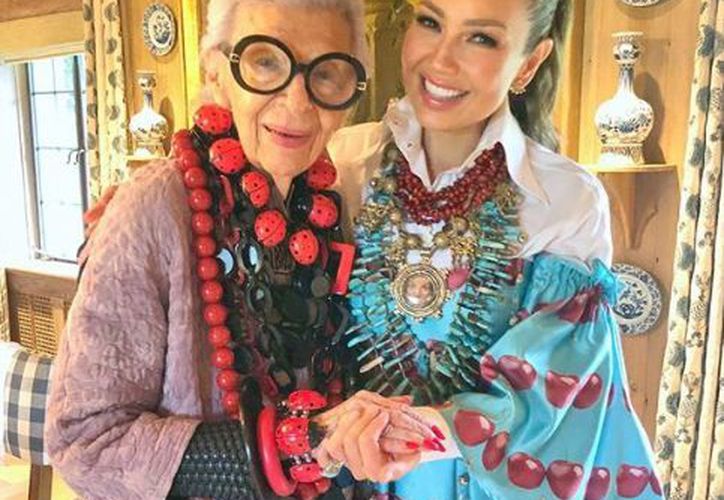 Thalia Meets Fashion Icon Iris Apfel