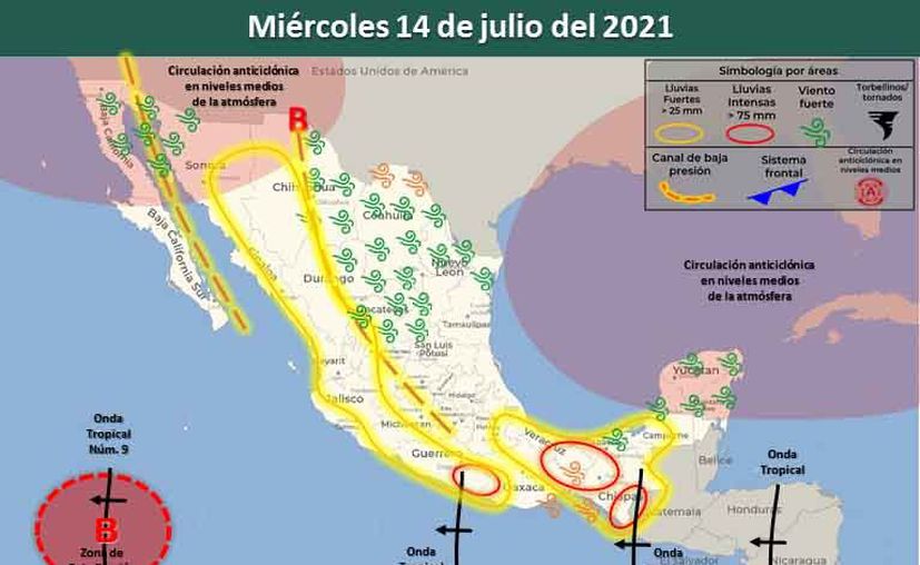 Clima Cancún Quintana Roo 14 de julio de 2021 (Conagua)