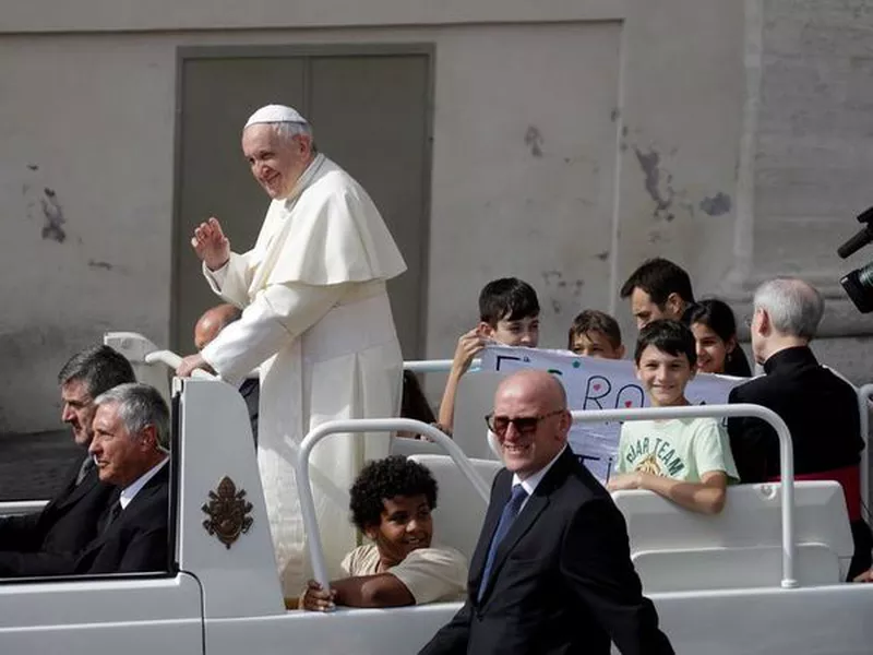 Pope Francis arrives for his weekly general audience in St. Peter’s Square at the Vatican. (Photo: AP)