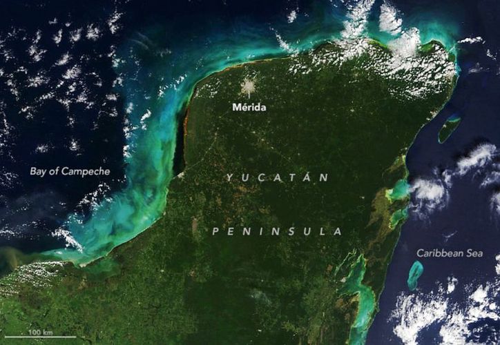 Observan cráter de Chicxulub en foto de la NASA