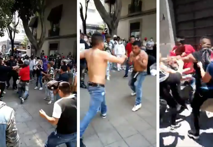 video captan batalla campal en el centro histórico de la cdmx