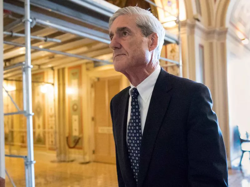 Special counsel Robert Mueller departs after a meeting on Capitol Hill in Washington.