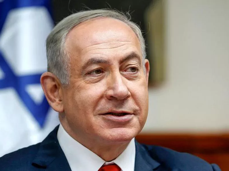 Israeli Prime Minister Benjamin Netanyahu chairs the weekly cabinet meeting in Jerusalem.