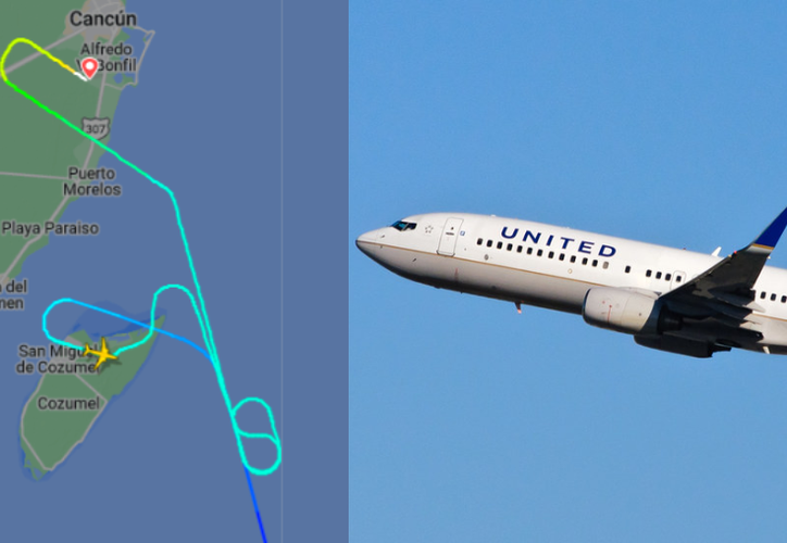 Vuelo de United Airlines se desvía de Houston a Cancún
