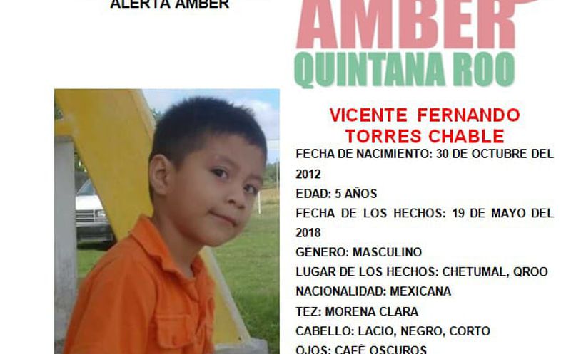 El menor se encuentra desaparecido desde el 19 de mayo de este aÃ±o. (Alerta Amber)