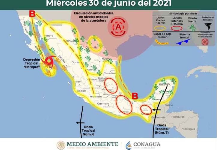 Clima para Cancún y Quintana Roo 30 de junio de 2021