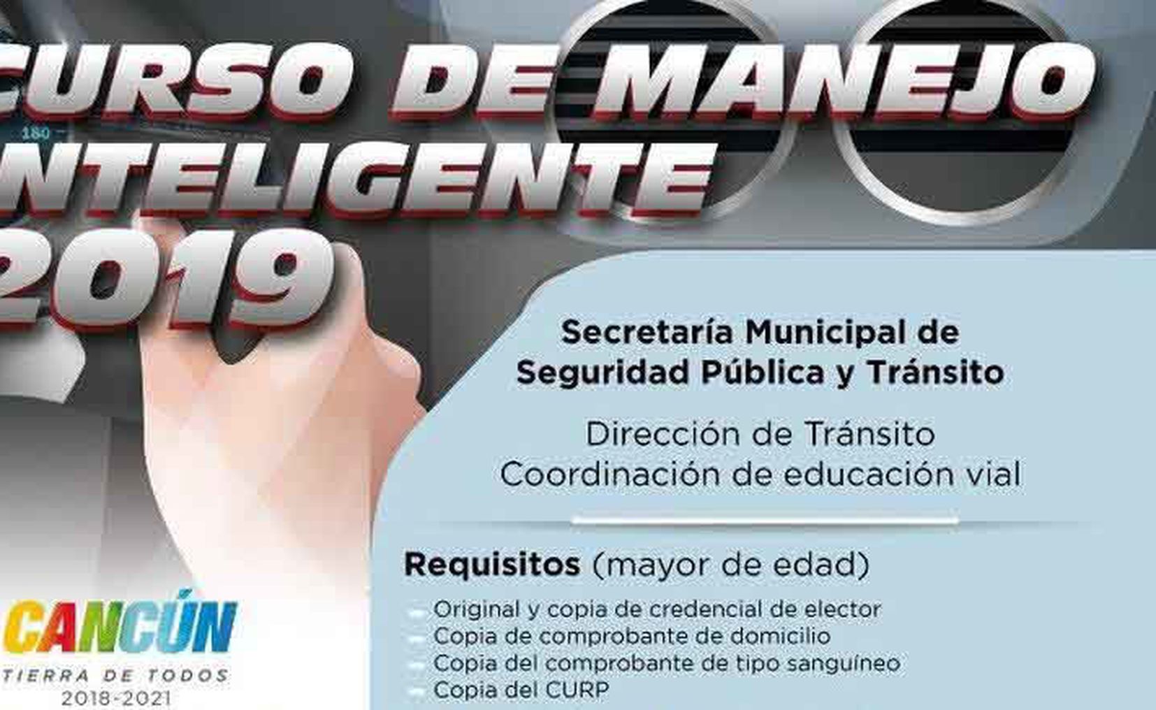 Anuncian nuevos cursos de manejo en Cancún