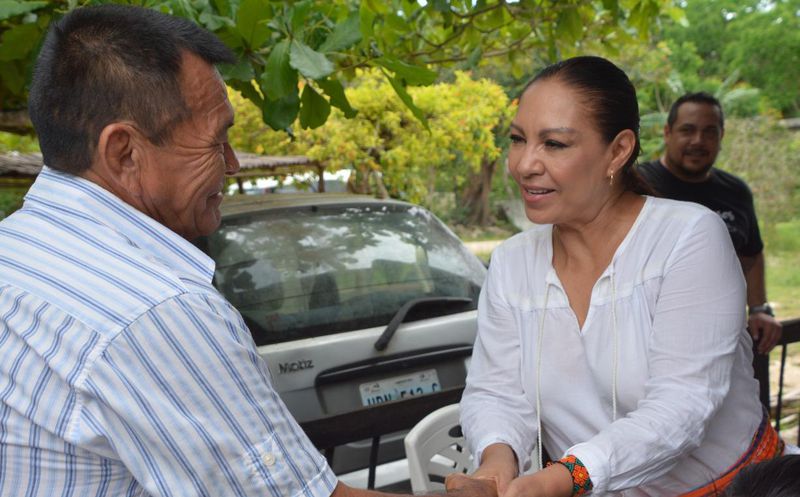 La candidata pidió a cada familia sumar esfuerzos para reconstruir Leona Vicario. (Redacción)