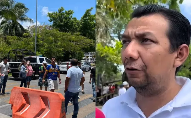 Autoridades atienden caso de intento de cierre en el KM 0 de Cancún / (Foto: SIPSE)