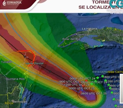 zeta entraria a quintana roo por cozumel y playa del carmen como huracan cozumel y playa del carmen