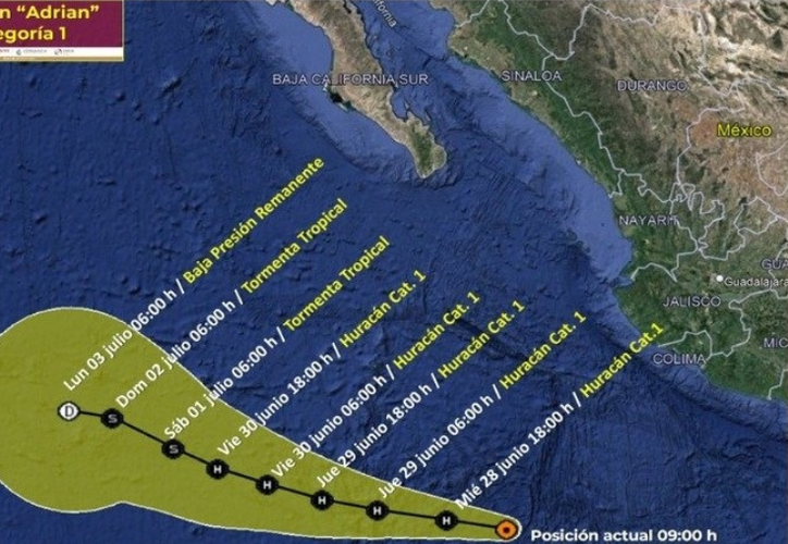 Adrián Primer Huracán De La Temporada 2023 En El Océano Pacífico