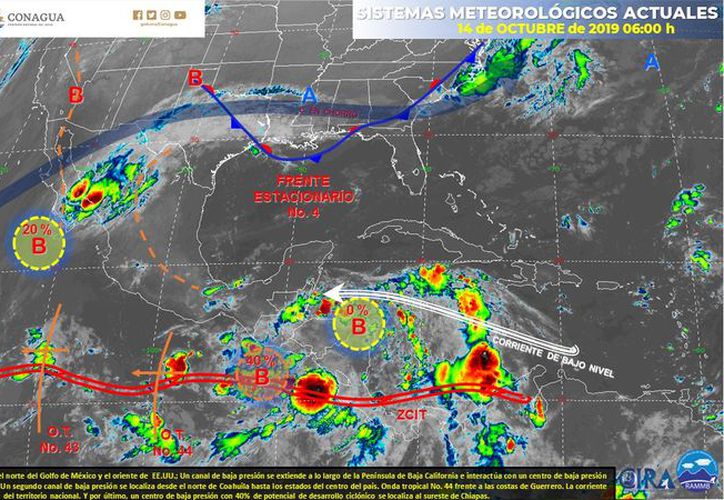 Clima Cancún 14 de octubre Probabilidad de tormentas