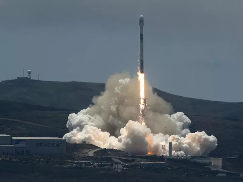 In this photo provided by NASA, the SpaceX Falcon 9 rocket carrying the NASA/German Research Centre for Geosciences GRACE Follow-On spacecraft lifts off from Vandenberg Air Force Base in California.
