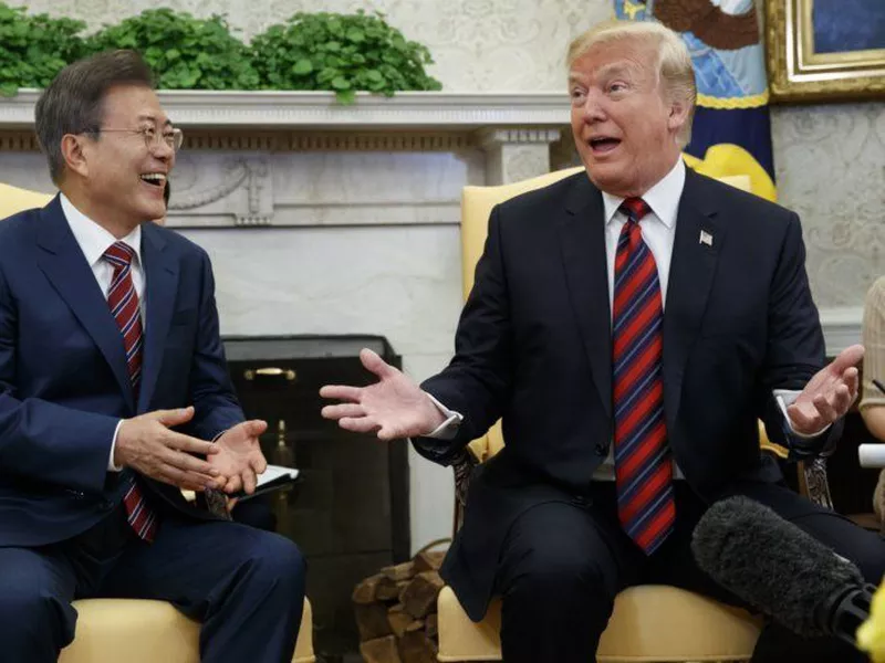 The decision about whether the June 12 meeting in Singapore between Kim and President Donald Trump happens is “ultimately up to Chairman Kim. (AP)
