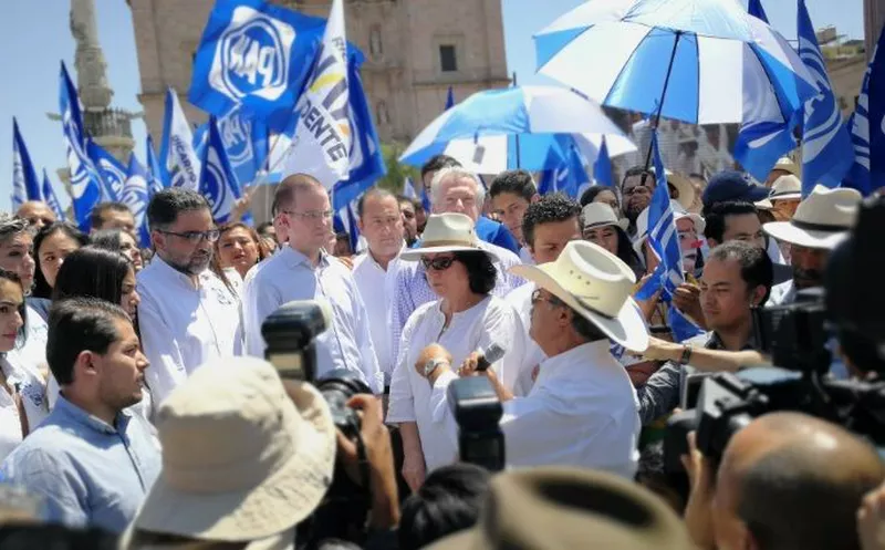 Anaya asistió este domingo al arranque de campaña del candidato a gobernador de Jalisco, Miguel Ángel Martínez. (Twitter)