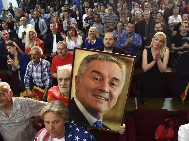 A supporter of Montenegro’s former prime minister and long-ruling Democratic Party of Socialists leader Milo Djukanovic.