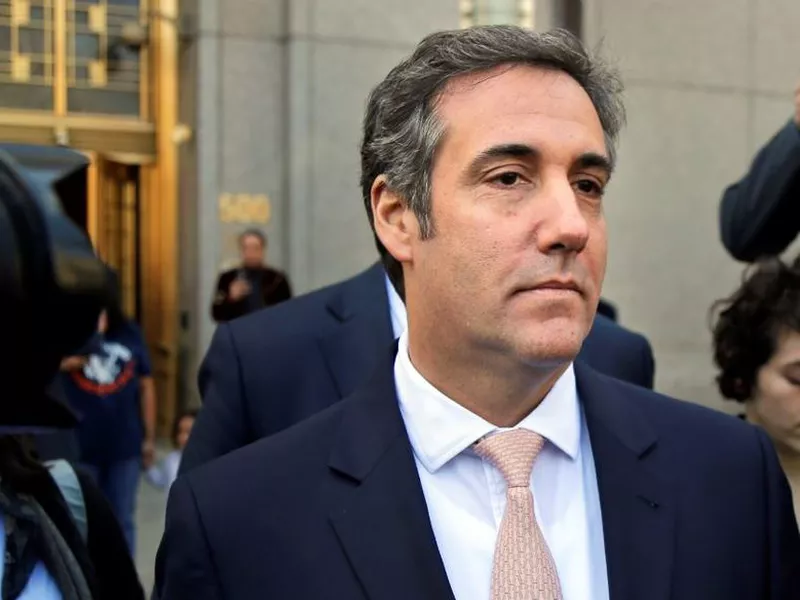 Michael Cohen leaves federal court in New York. (AP)